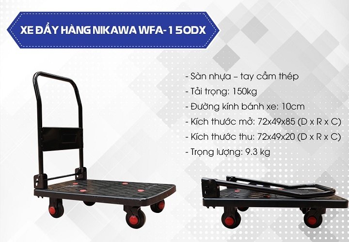 Xe đẩy hàng Nikawa WFA-150DX thiết kế gọn nhẹ Xe đẩy hàng Nikawa WFA-150DX thiết kế gọn nhẹ